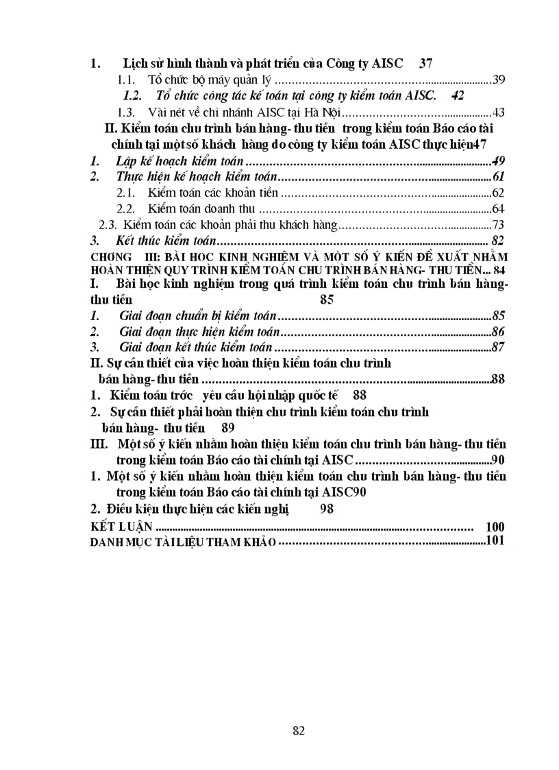 image for page Kiểm toán chu trình bán hàng thu tiền trong kiểm toán báo cáo tài chính do Công ty Kiểm toán và Dịch vụ Tin học AISC