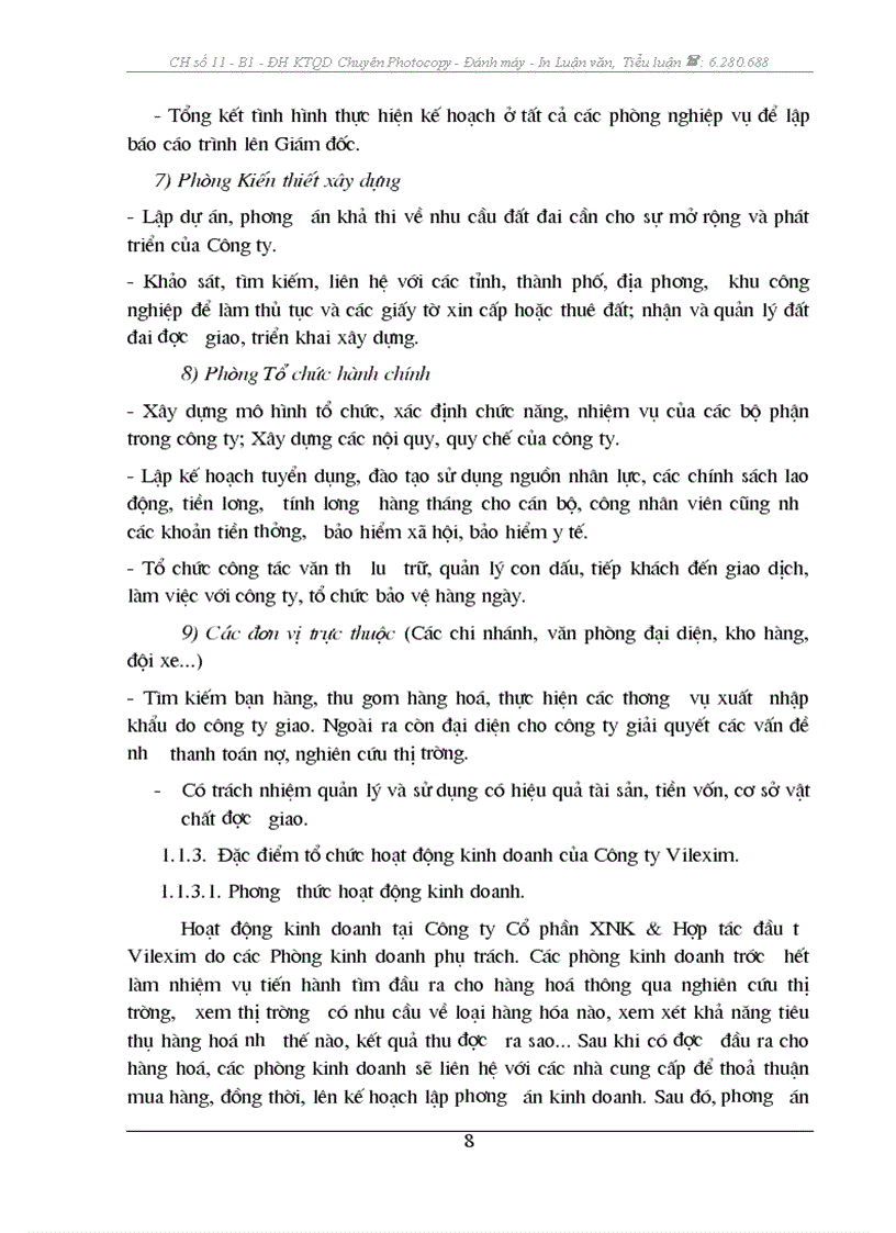 image for page Kế toán tiêu thụ và xác định kết quả tiêu thụ hàng hoá tại Công ty CP XNK và Hợp tác đầu tư Vilexim