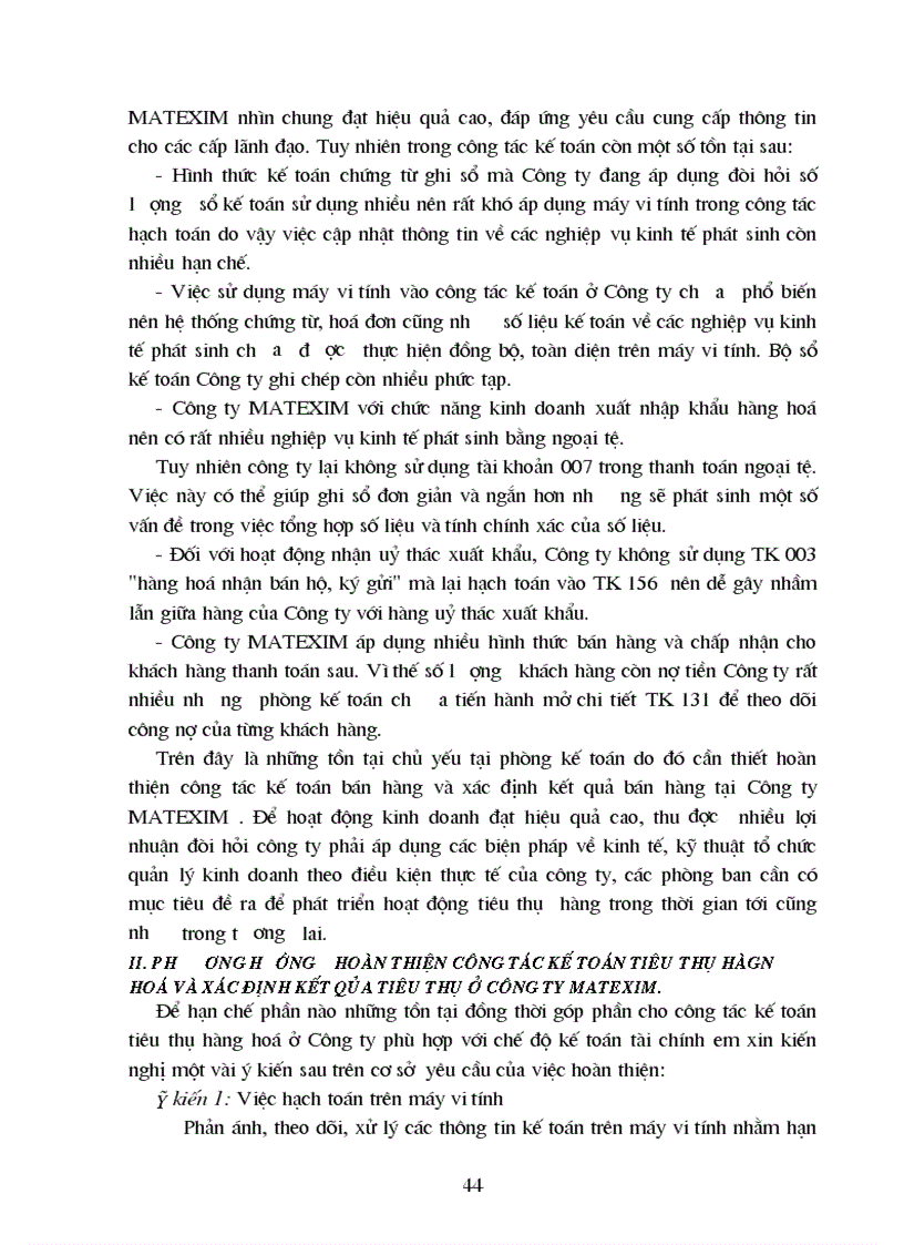 image for page Hoàn thiện kế toán tiêu thụ hàng hoá và xác định kết quả tiêu thụ ở Công ty MATEXIM