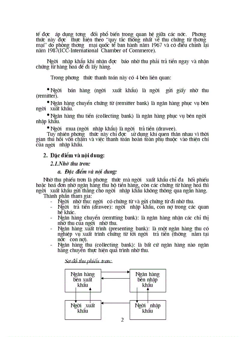 Đặc điểm nội dung và trường hợp áp dụng của hai phương thức thanh toán nhờ thu và tín dụng chứng từ L C trong thanh toán quốc tế