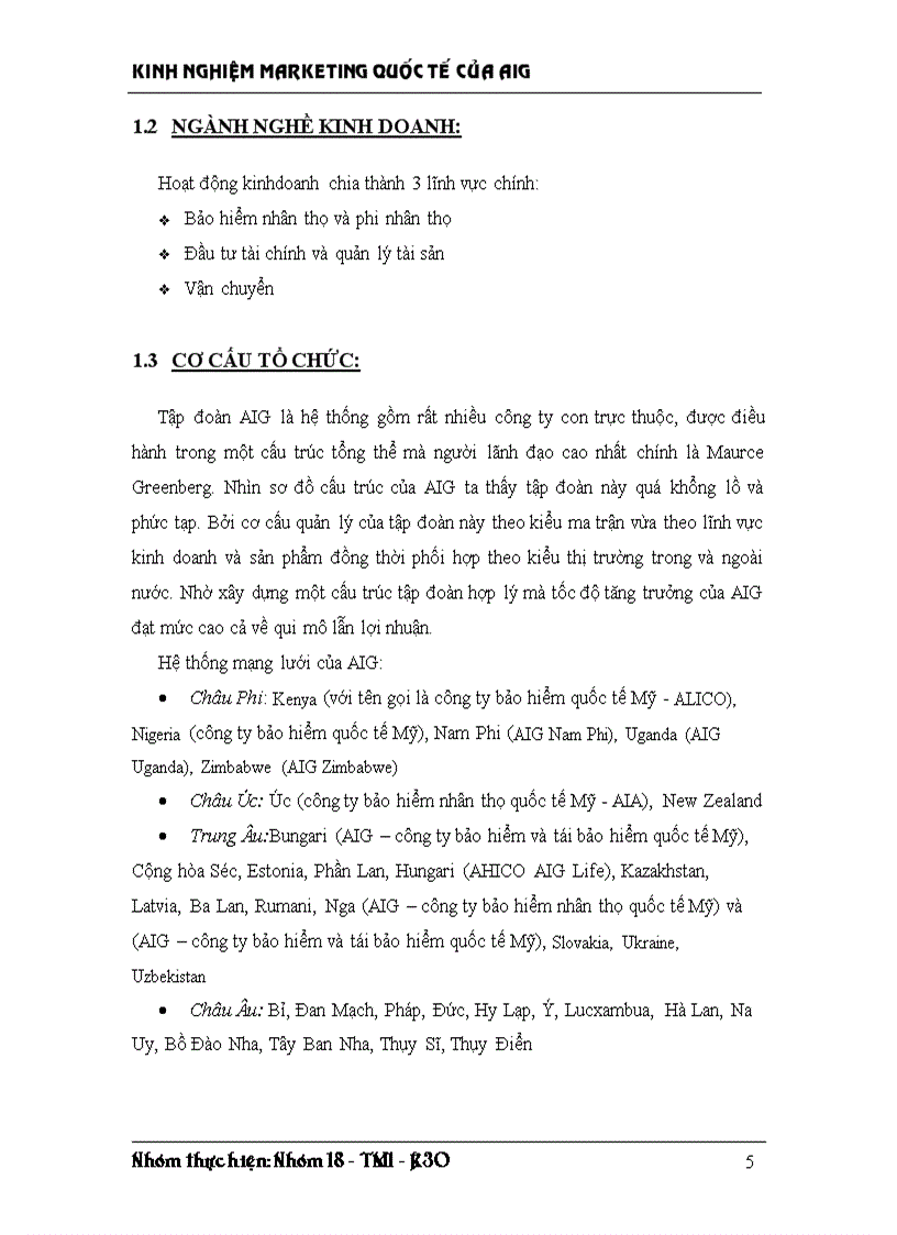 image for page Chiến lược Marketing quốc tế của AIG