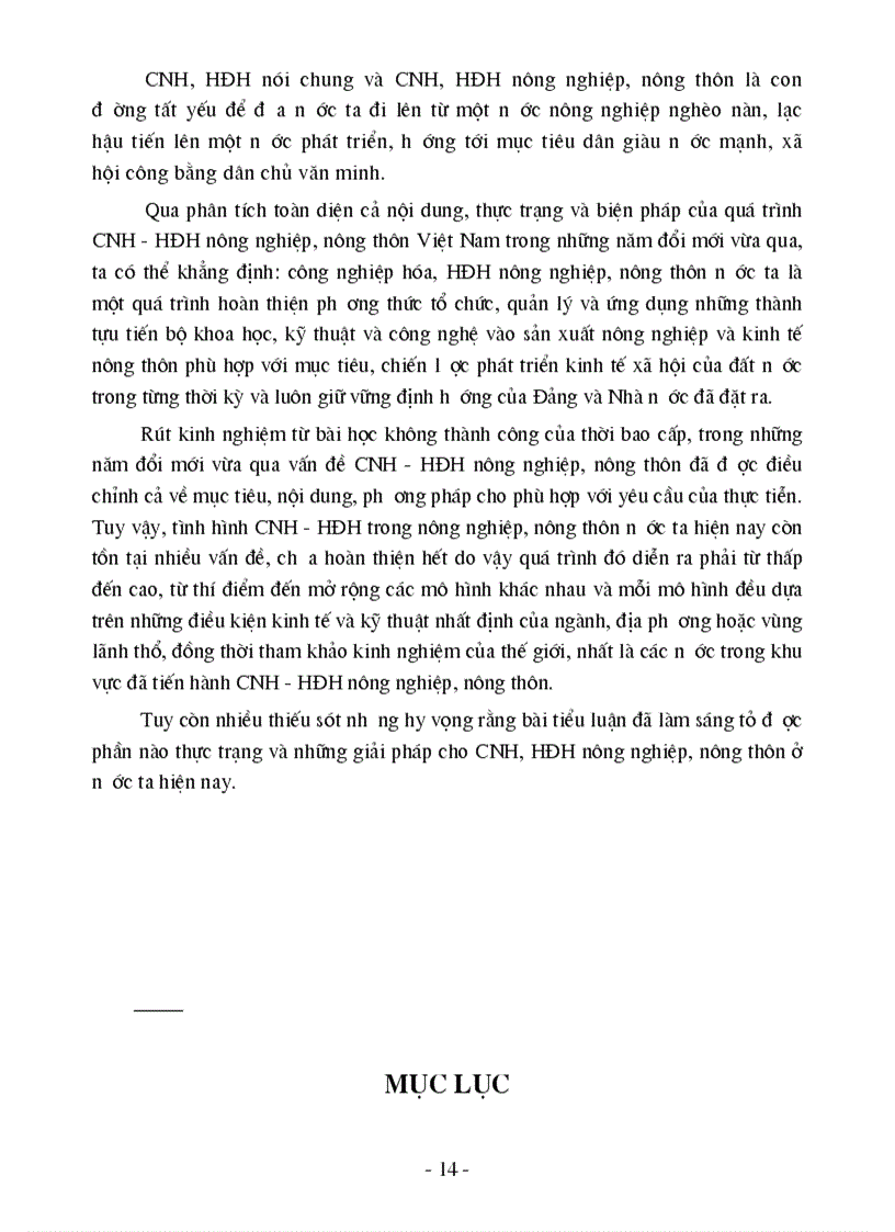 image for page Thực trạng và giải pháp công nghiệp hoá hiện đại hoá nông nghiệp nông thôn ở nước ta hiện nay