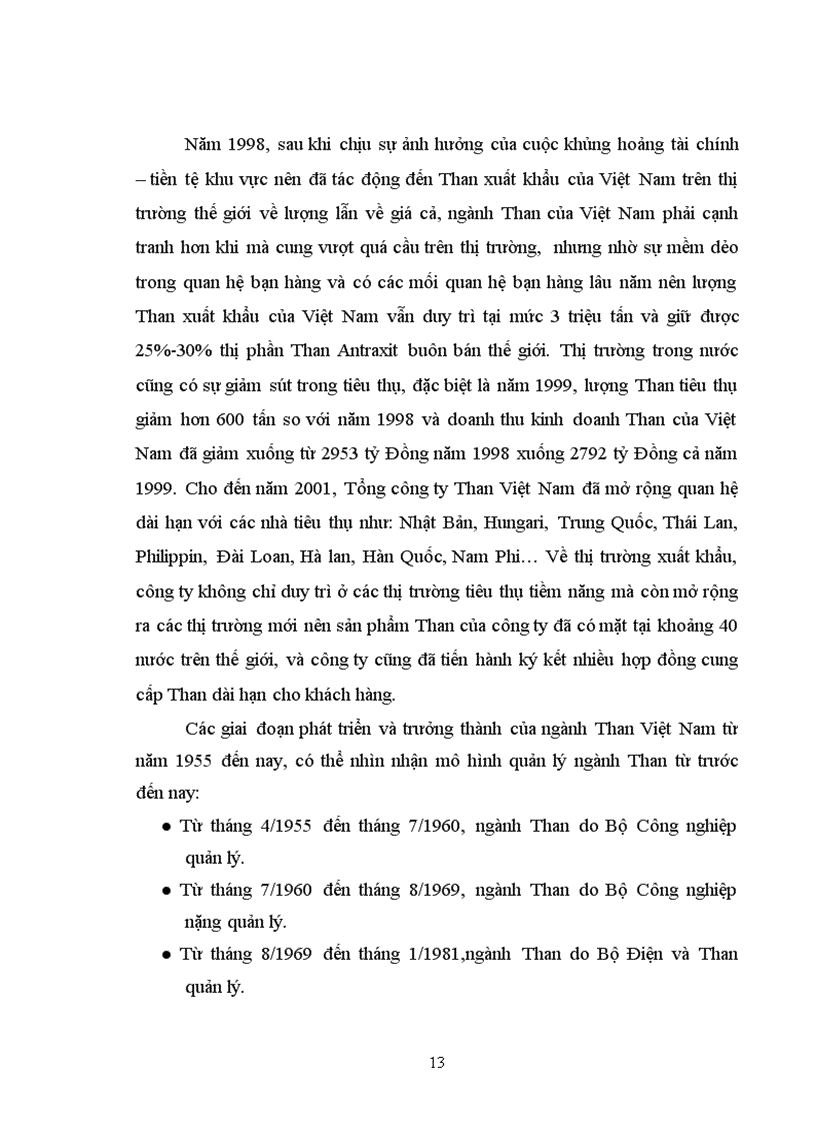 image for page Hoạt động xuất khẩuThan khoáng sản Việt Nam trong giai đoạn từ năm 2001 đến nay