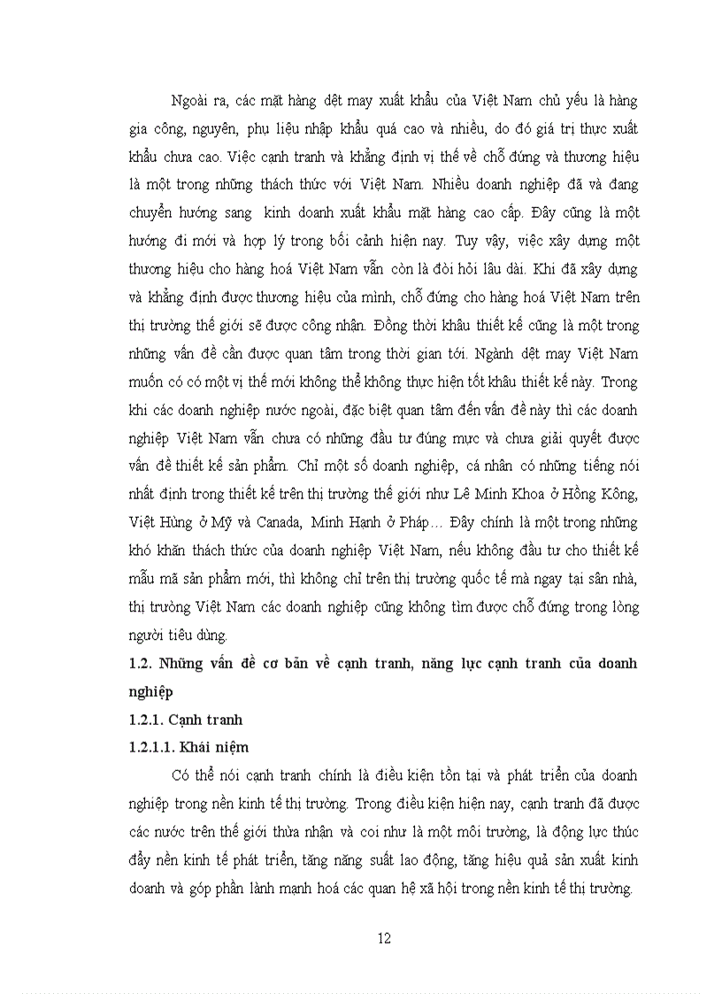 image for page Nâng cao năng lực cạnh tranh của tổng công ty dệt may Hà Nội