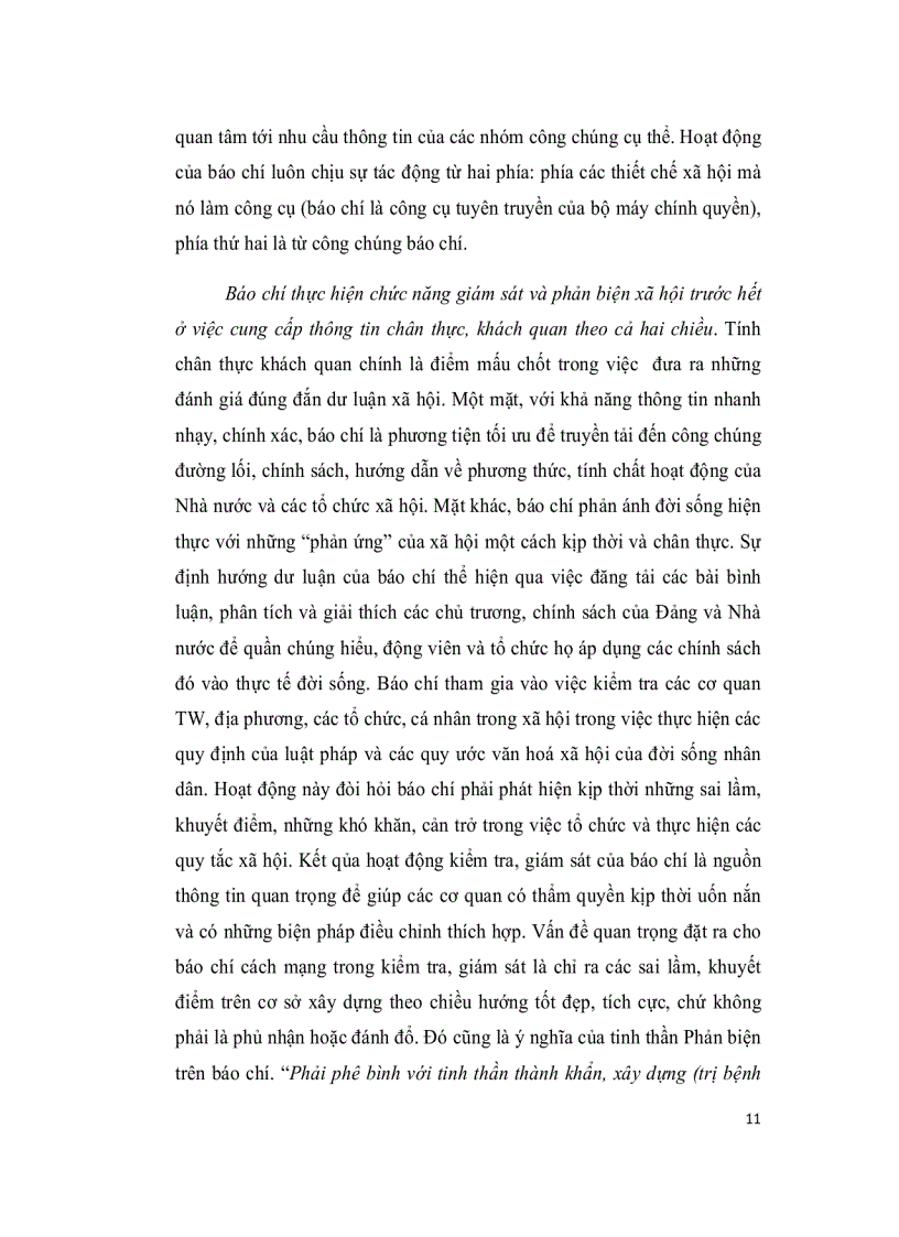 image for page Vai trò của chức năng giám sát và phản biện xã hội trong hoạt động báo chí