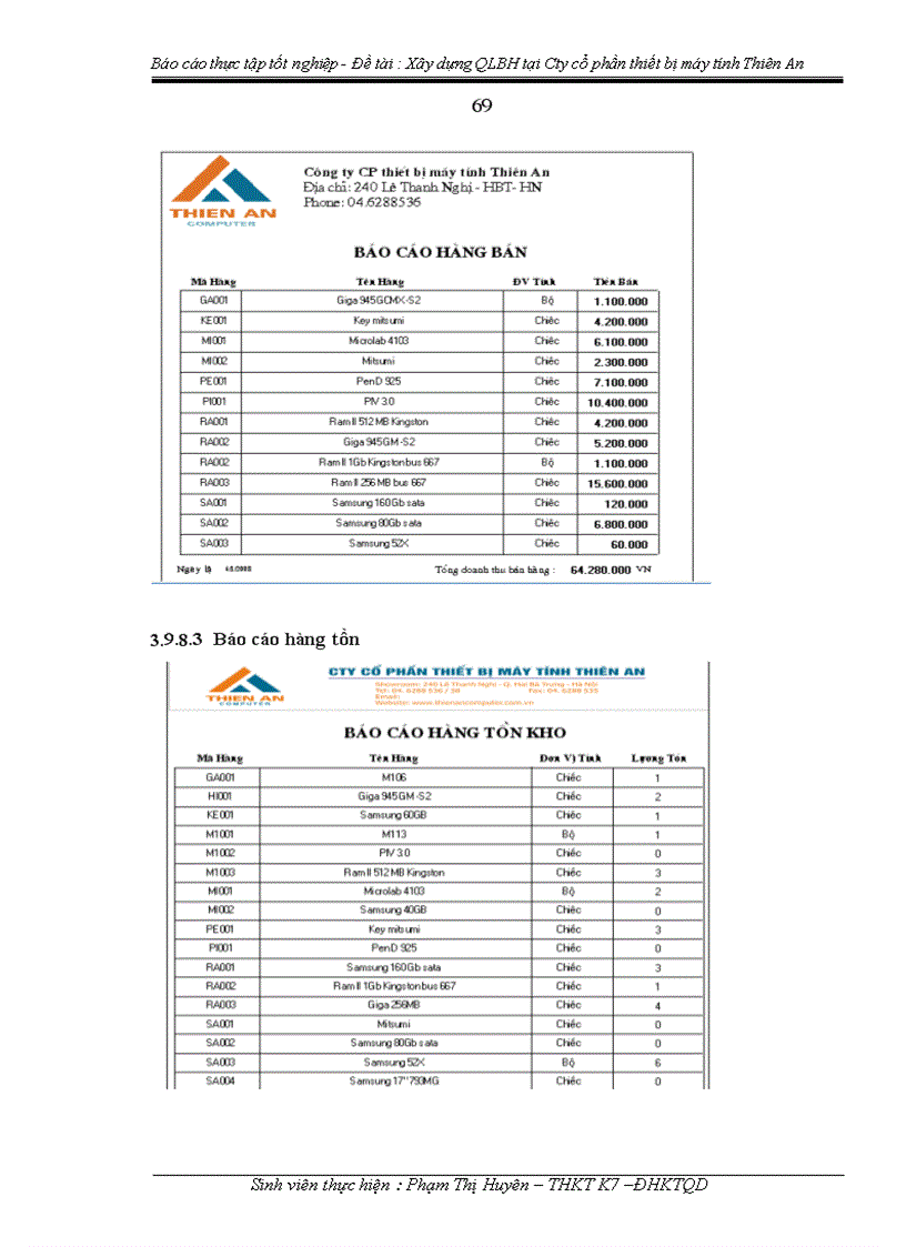 image for page Xây dựng quản lý bán hàng tại Cty cổ phần thiết bị máy tính Thiên An