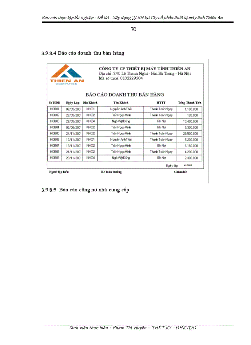 image for page Xây dựng quản lý bán hàng tại Cty cổ phần thiết bị máy tính Thiên An