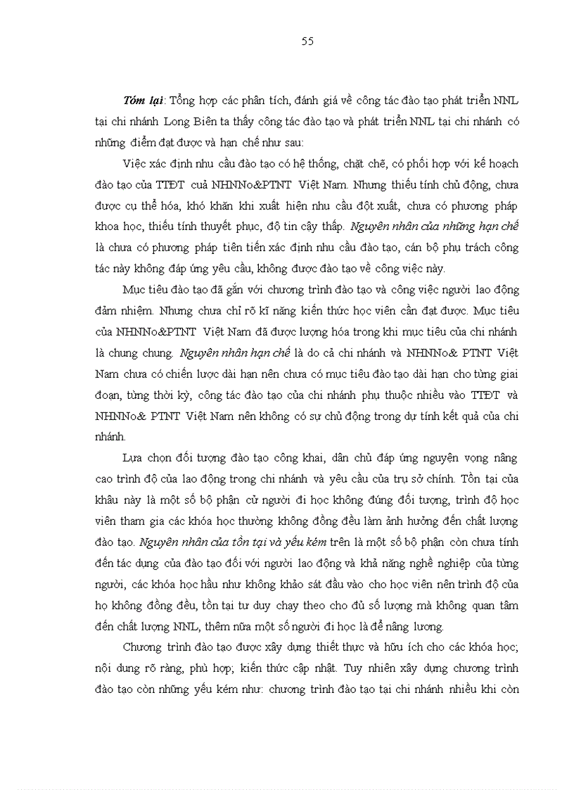 image for page Hoàn thiện công tác đào tạo và phát triển nguồn nhân lực tại chi nhánh ngân hàng nông nghiệp và phát triển nông thôn Long Biên