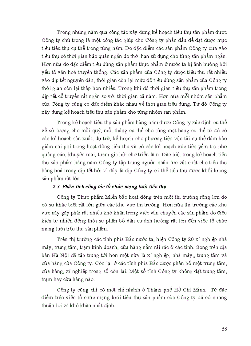 image for page Hoạt động tiêu thụ sản phẩm của công ty thực phẩm miền bắc