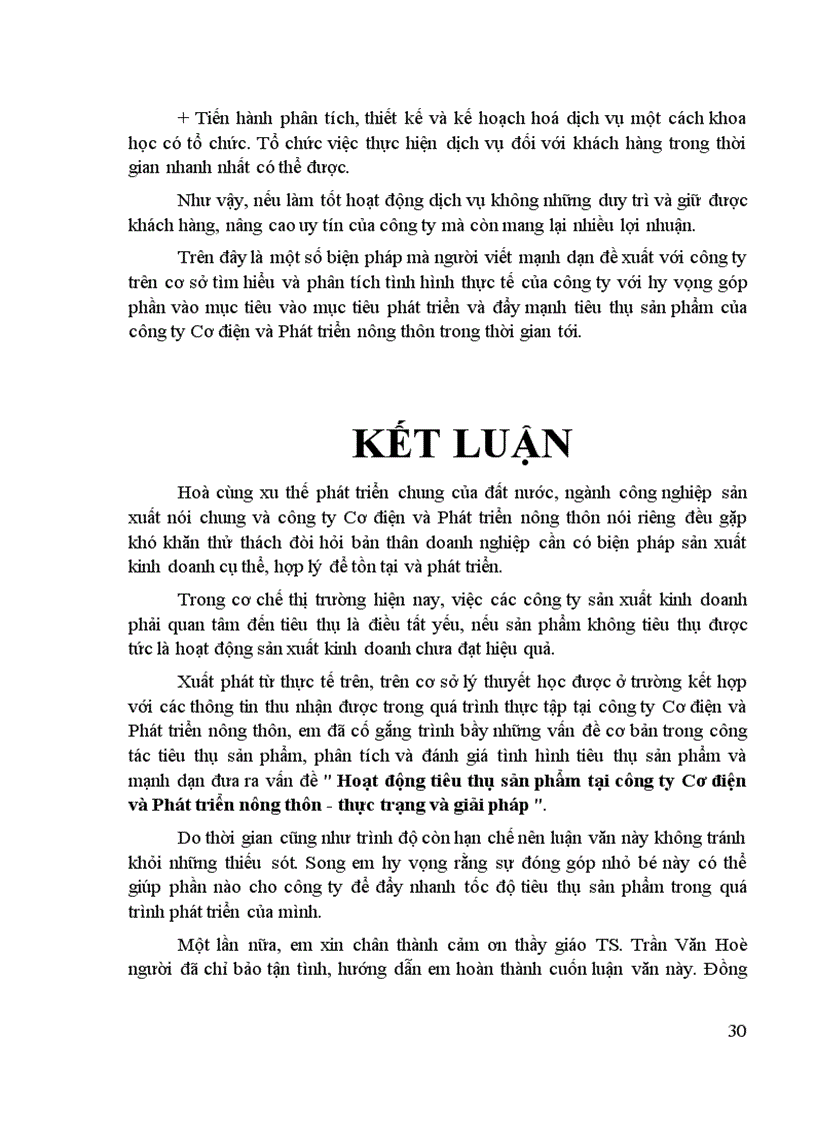 image for page Hoạt động tiêu thụ sản phẩm tại công ty Cơ điện và Phát triển nông thôn Thực trạng và giải pháp