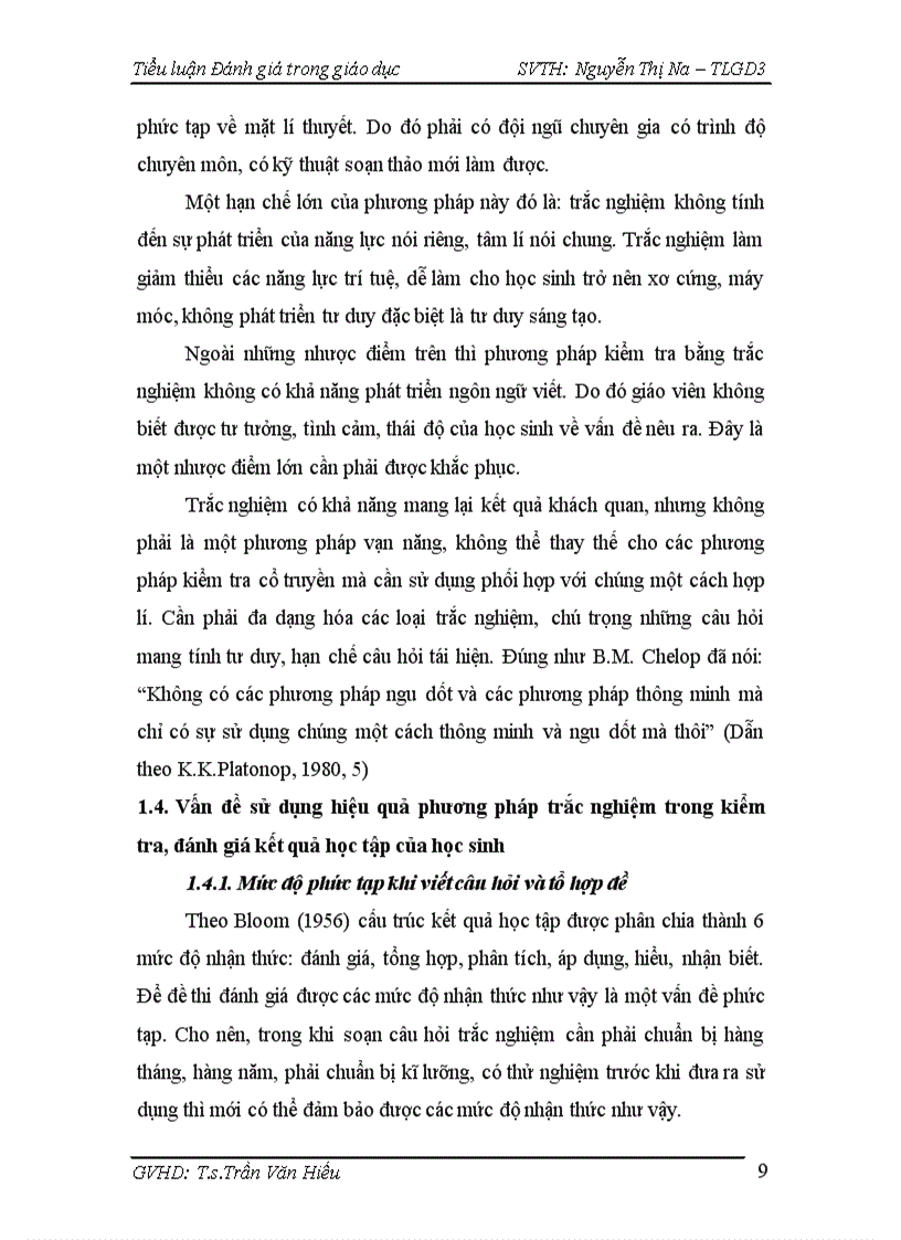 image for page Thực trạng sử dụng phương pháp trắc nghiệm trong kiểm tra đánh giá môn lịch sử của học sinh khối 11 trường THPT Đông Hà Quảng Trị