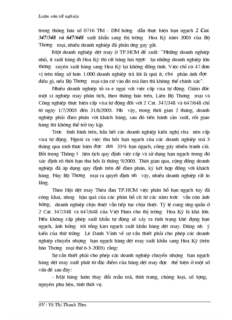 image for page Thúc đẩy xuất khẩu hàng dệt may vào thị trường Hoa Kỳ khi Việt Nam chưa gia nhập W T O và còn áp dụng hạn ngạch quota