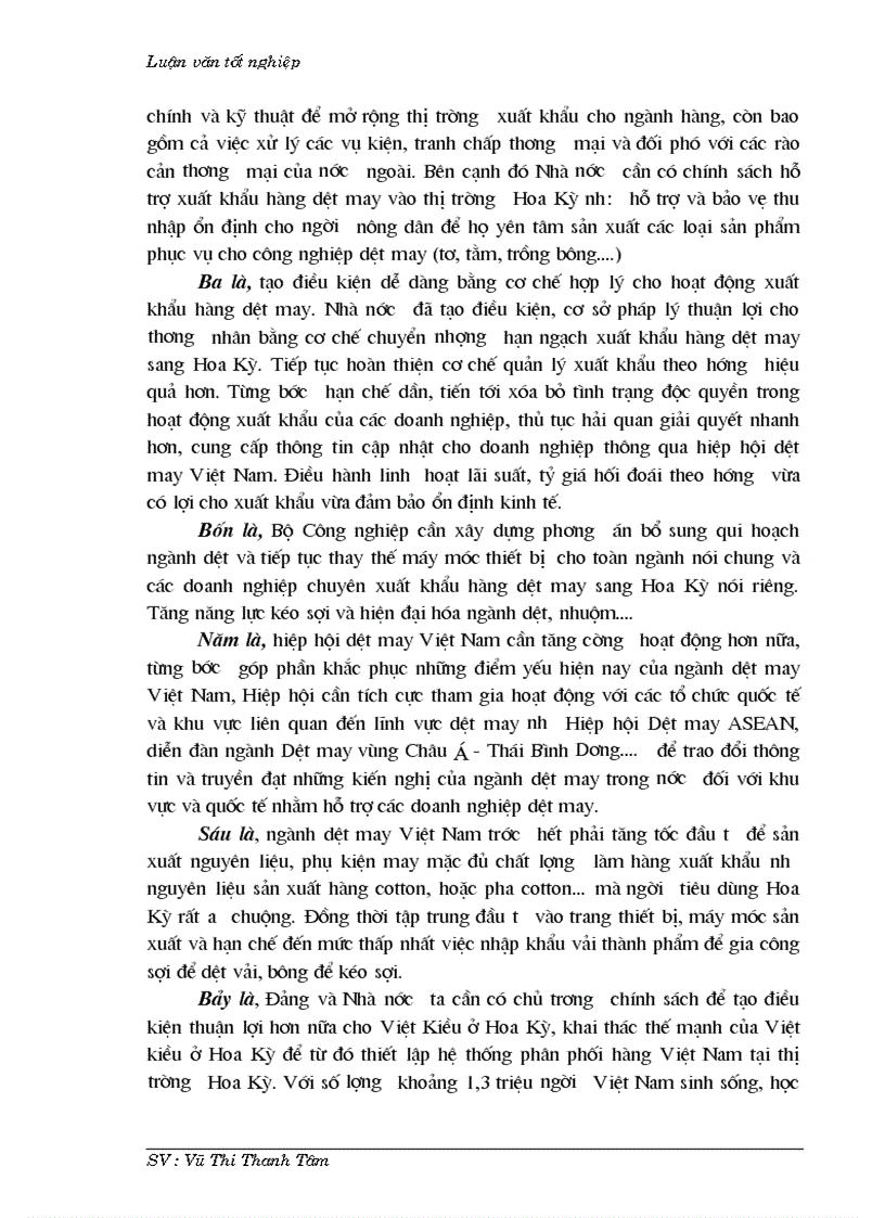 image for page Thúc đẩy xuất khẩu hàng dệt may vào thị trường Hoa Kỳ khi Việt Nam chưa gia nhập W T O và còn áp dụng hạn ngạch quota