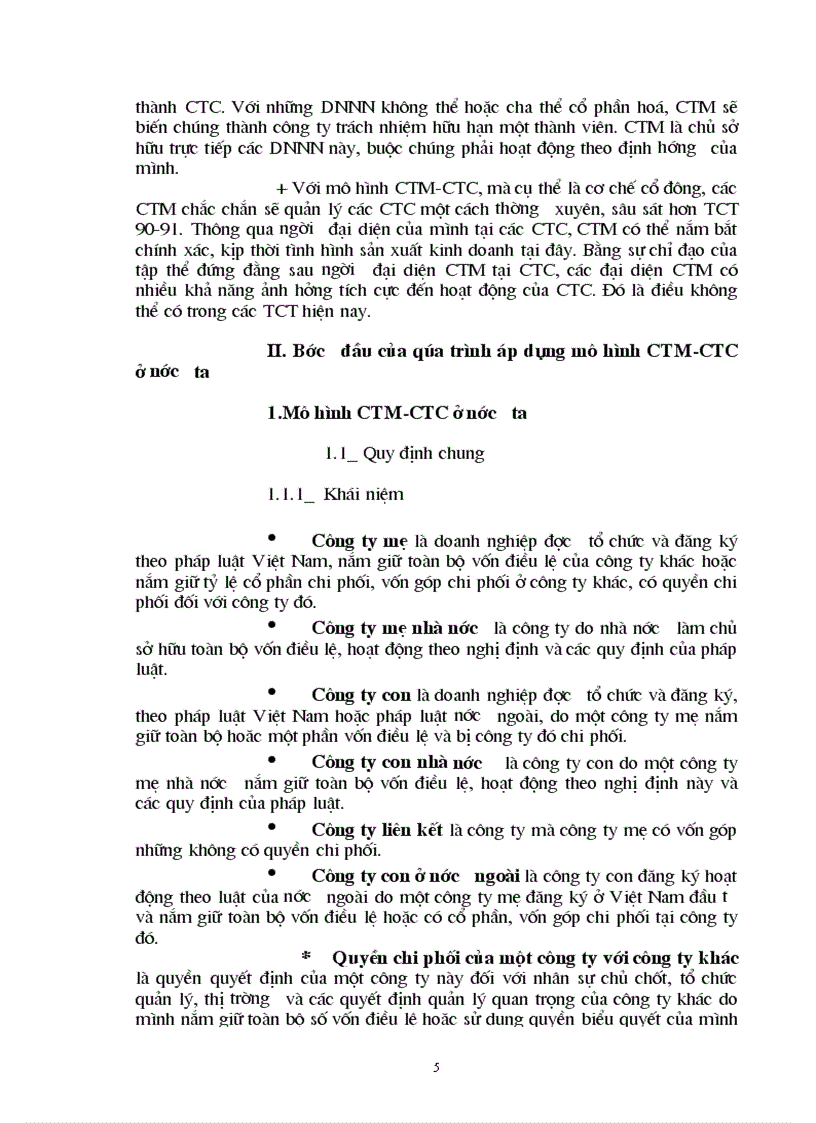 image for page Khả năng vận dụng mô hình công ty mẹ công ty con trong nền kinh tế Việt Nam