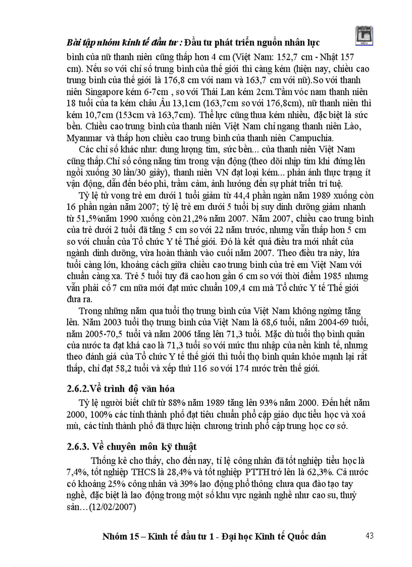 image for page Đầu tư phát triển nguồn nhân lực ở Việt Nam