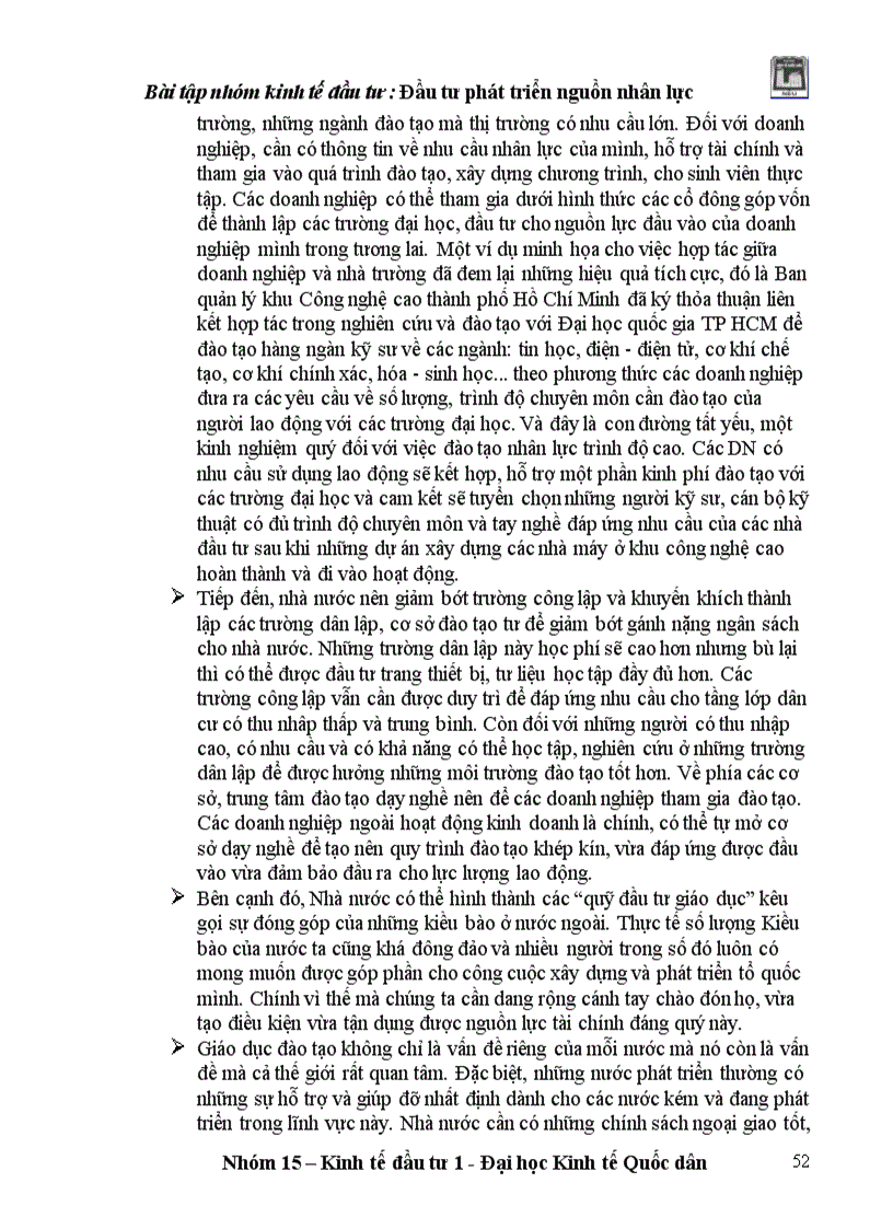 image for page Đầu tư phát triển nguồn nhân lực ở Việt Nam