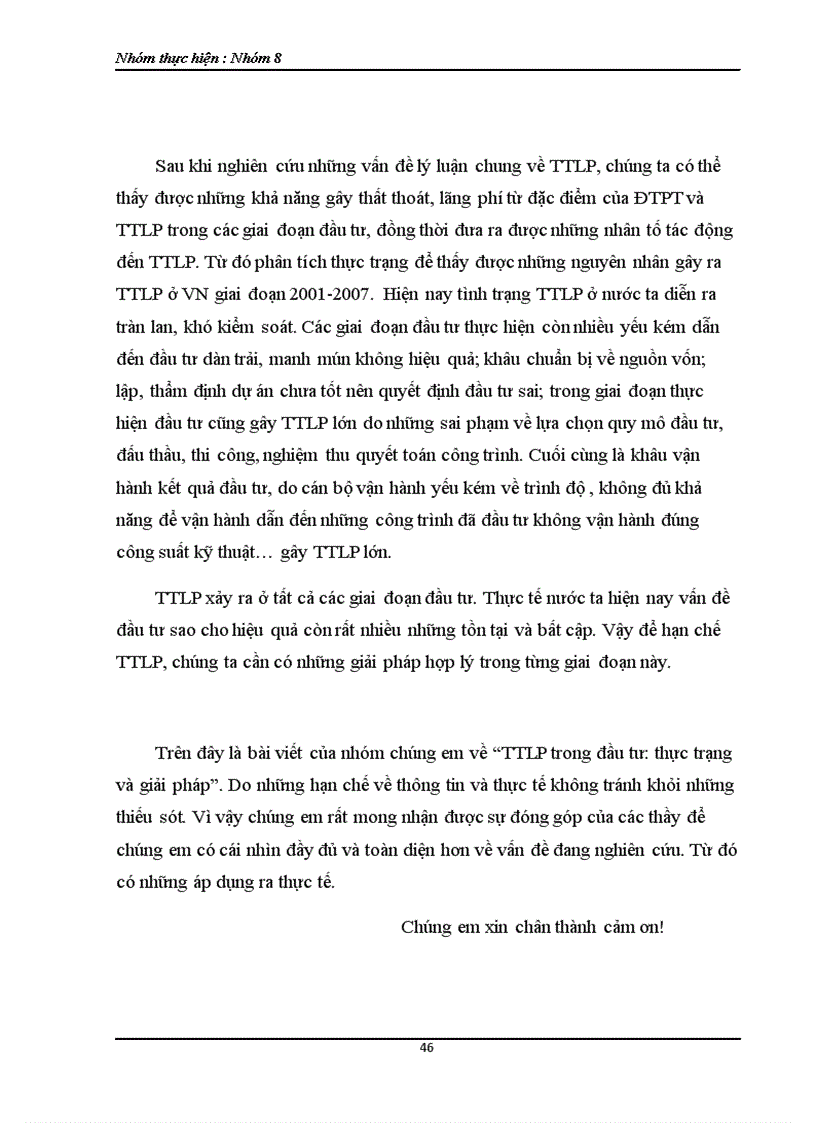 image for page Thất thoát lãng phí trong đầu tư thực trạng và giải pháp