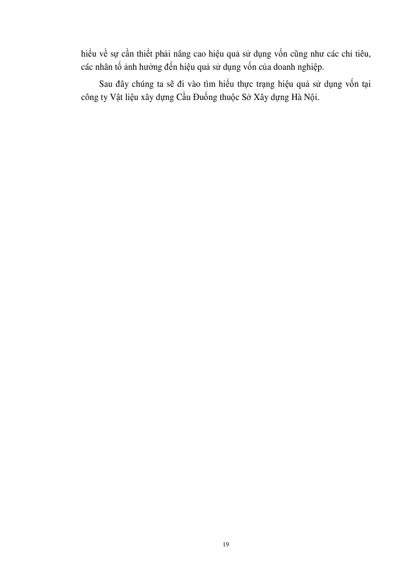 image for page Giải pháp nâng cao hiệu quả sử dụng vốn tại công ty Vật liệu xây dựng Cầu Đuống Sở Xây dựng Hà Nội