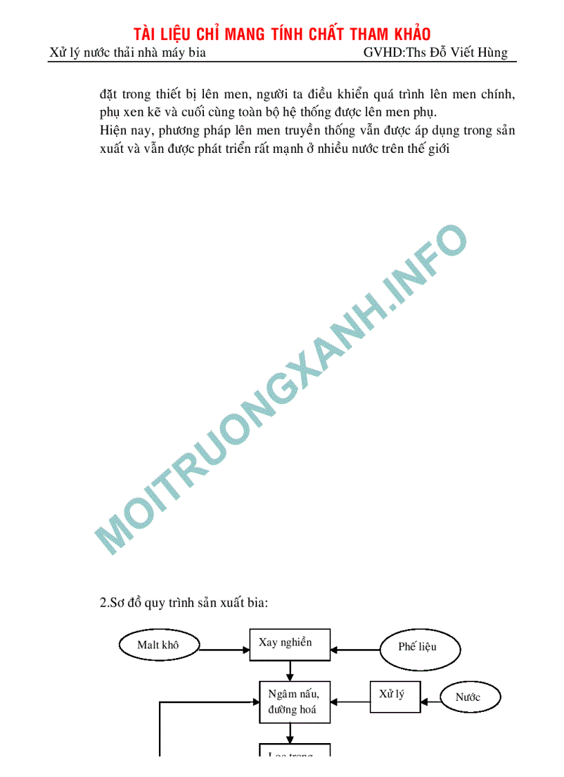 Biện pháp xử lý nước thải nhà máy bia