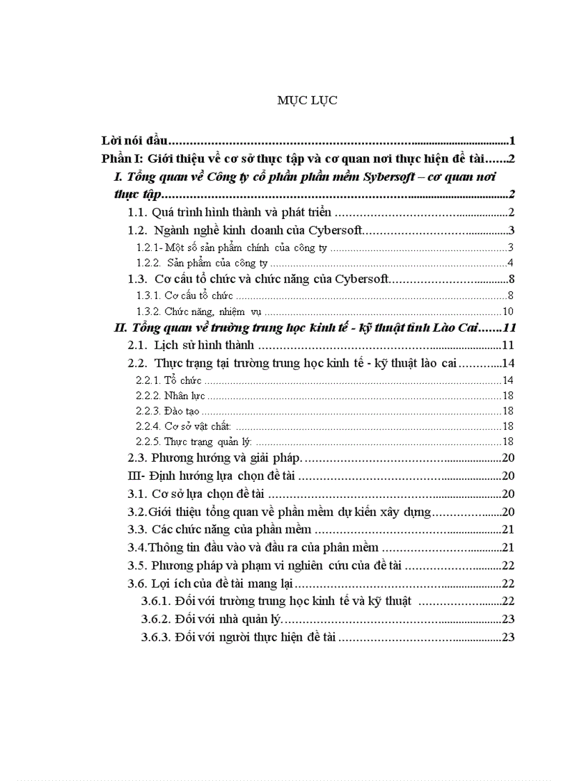 image for page Báo cáo thực tập tại Công ty CP phần mềm quản trị Doanh nghiệp Cybersoft