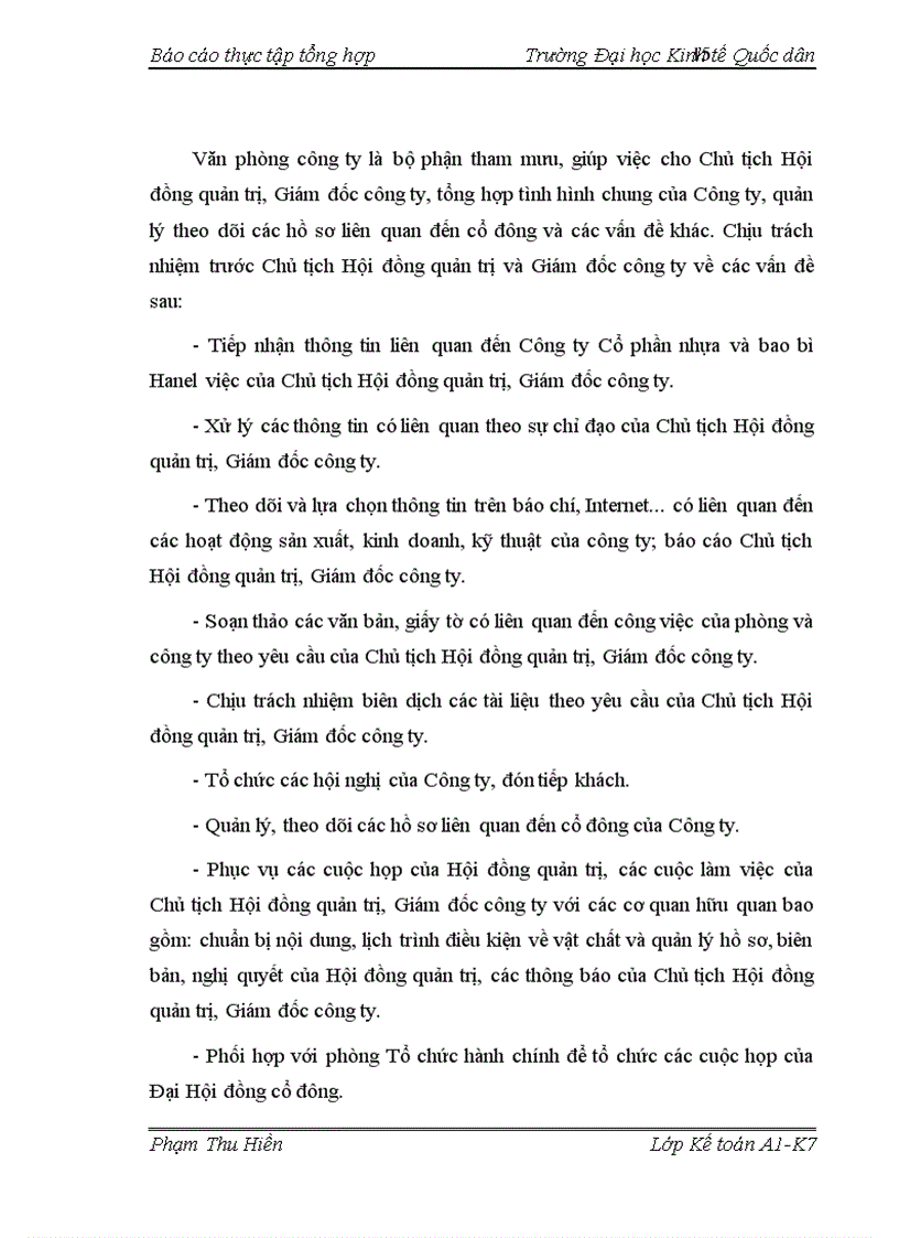 image for page Báo cáo thực tập tại Công ty CP Nhựa và Bao bì Hanel