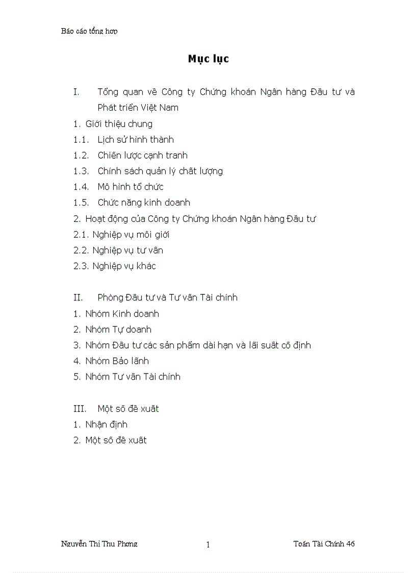 image for page Báo cáo thực tập tại Công ty chứng khoán ngân hàng NHĐT PT BIDV Việt Nam