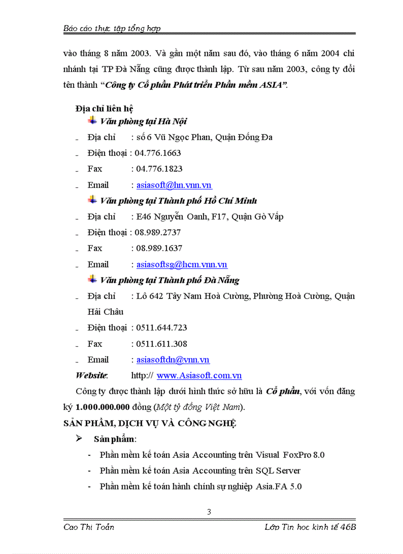 image for page Báo cáo thực tập tổng hợp tại Công ty CP phát triển phần mềm ASIA