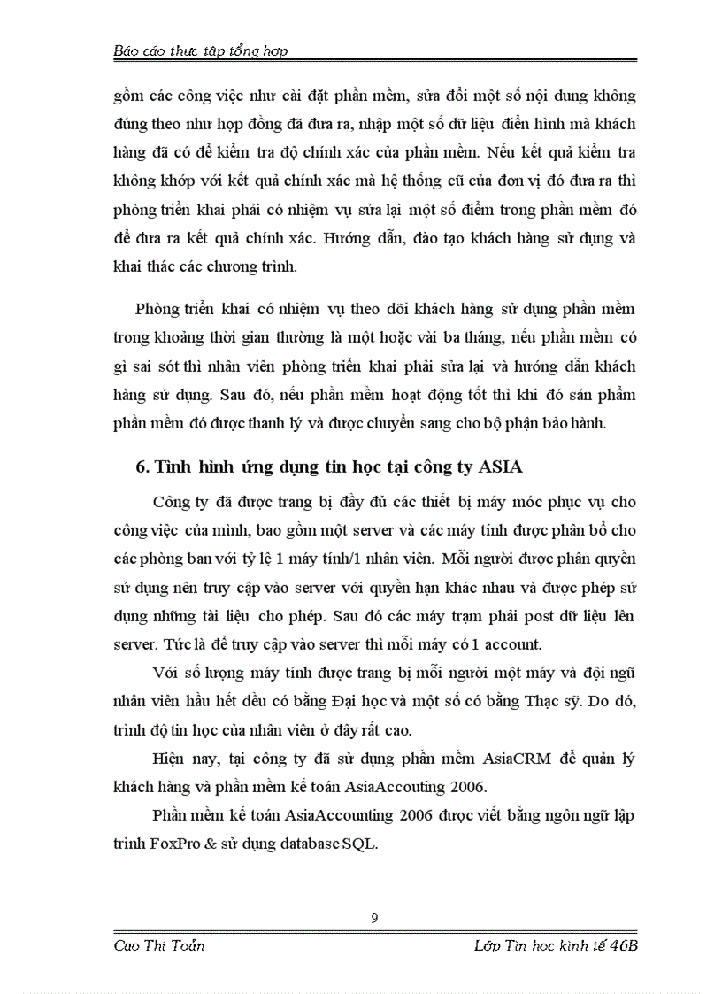 image for page Báo cáo thực tập tổng hợp tại Công ty CP phát triển phần mềm ASIA