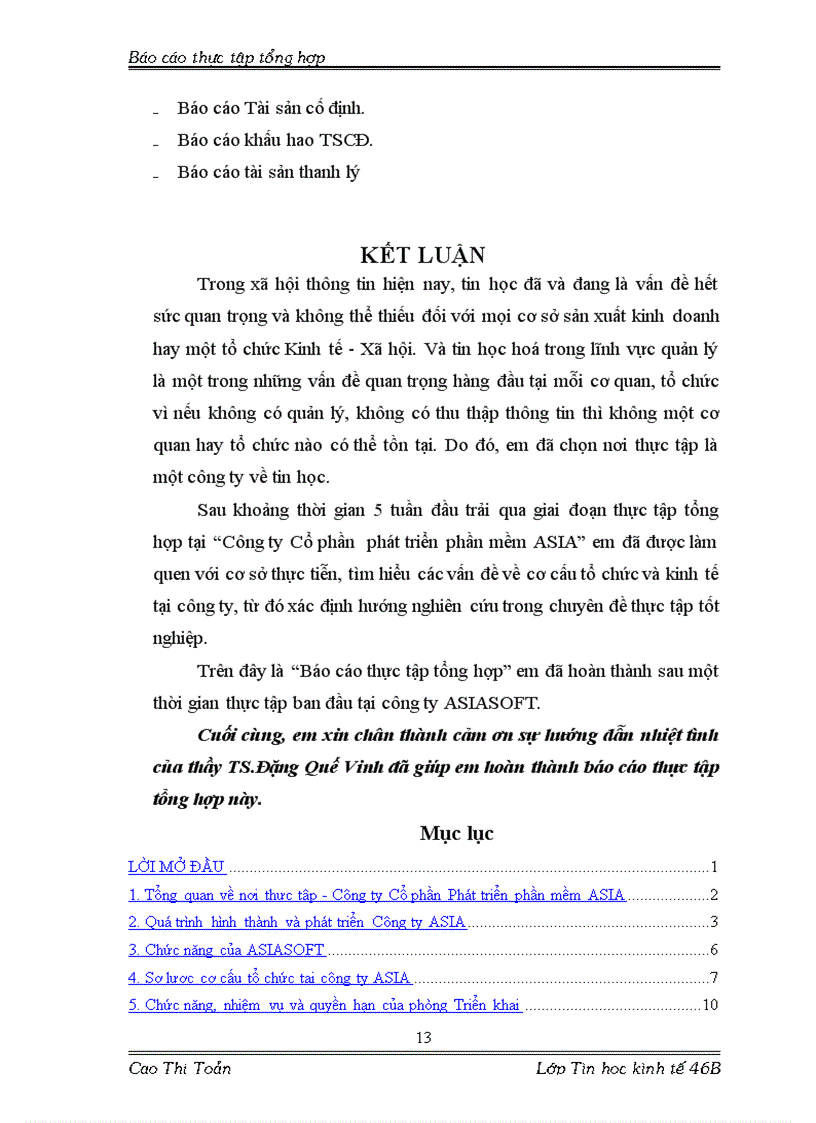 image for page Báo cáo thực tập tổng hợp tại Công ty CP phát triển phần mềm ASIA