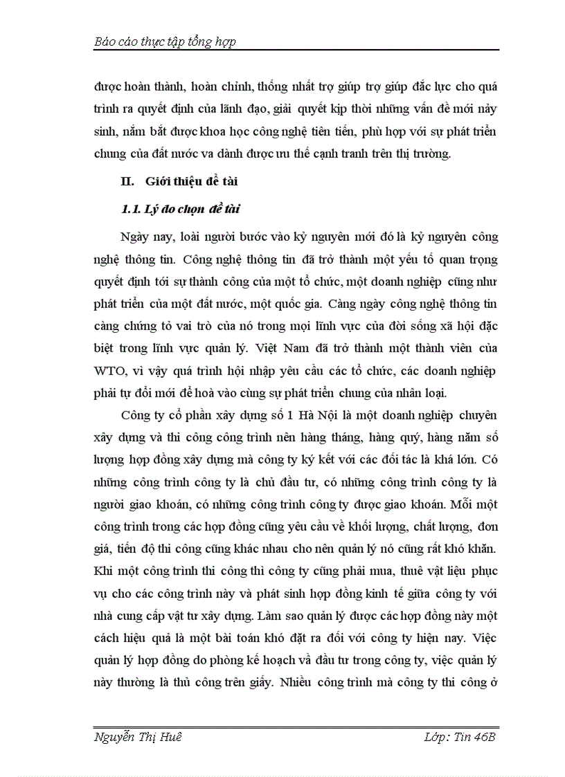 image for page Báo cáo thực tập tại Công ty CP xây dựng số 1 Hà Nội