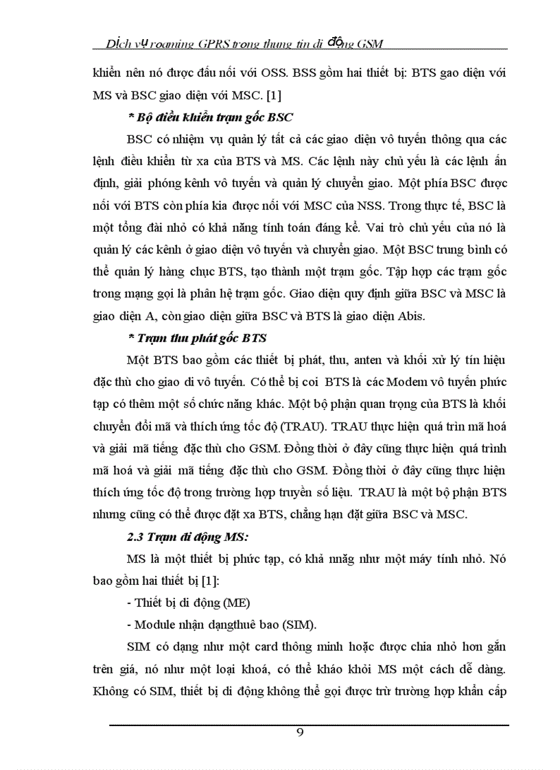 image for page Dịch vụ roaming GPRS trong thông tin di động GSM