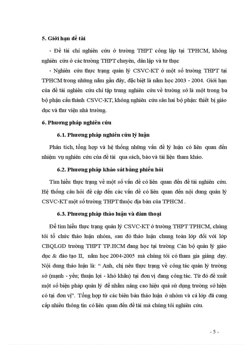 image for page Các biện pháp quản lý của hiệu trưởng nhằm nâng cao hiệu quả sử dụng CSVC KT phục vụ cho việc dạy và học ở trường THPT công lập TPHCM