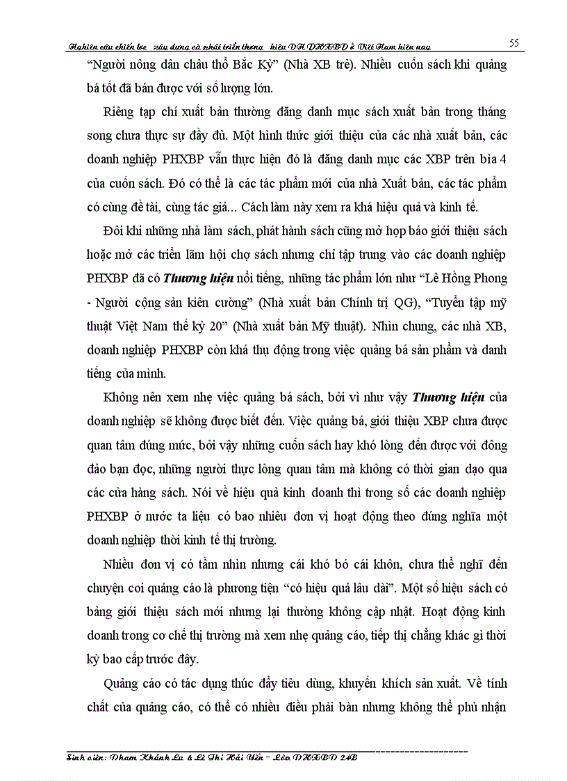 image for page Nghiên cứu chiến lược xây dựng và phát triển thương hiệu Doanh nghiệp Phát hành Xuất bản phẩm ở Việt Nam hiện nay