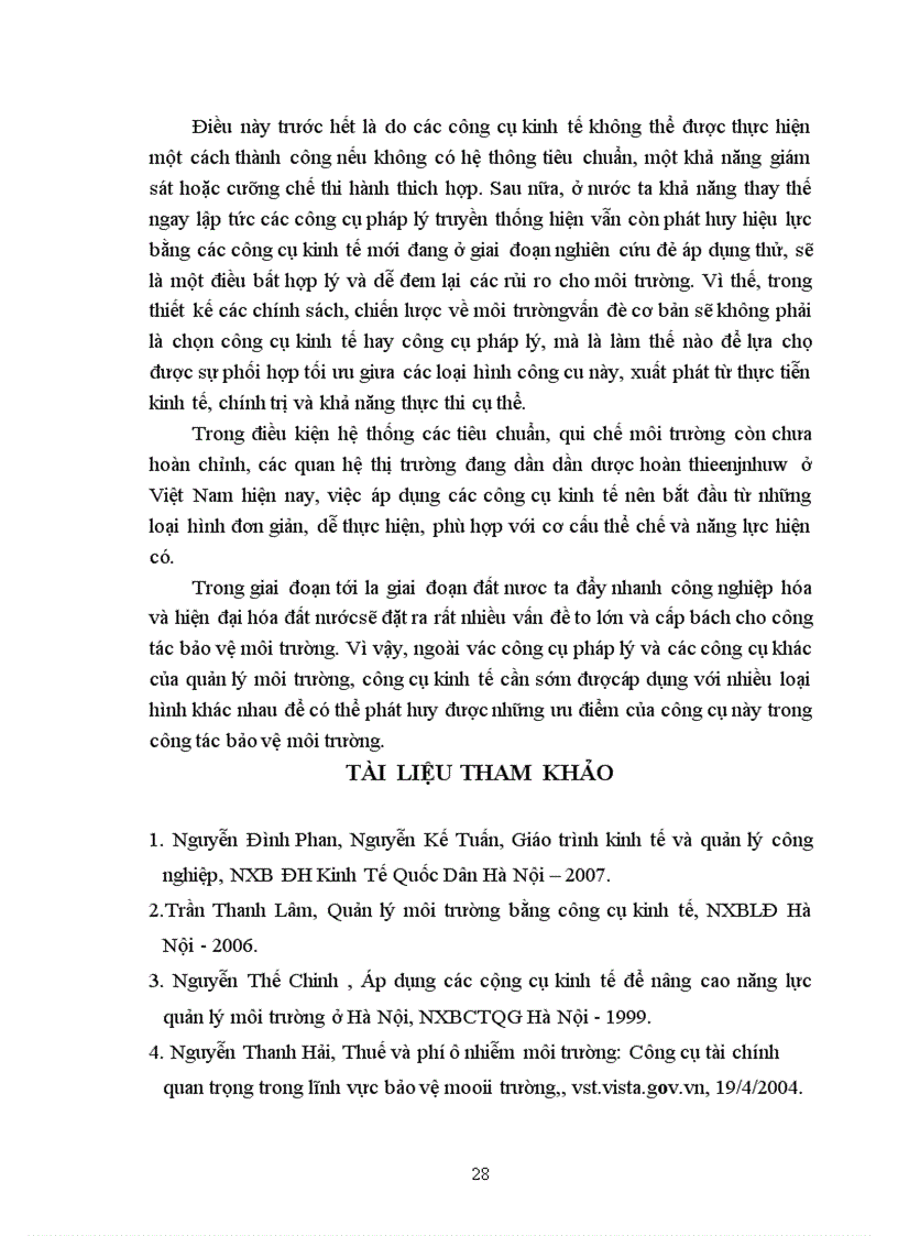 image for page Các công cụ kinh tế được sử dụng nhằm bảo vệ môi trường trong phát triển công nghiệp