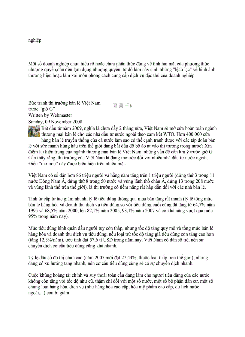 image for page Tổng quan về thị trường bán lẻ ở Việt Nam