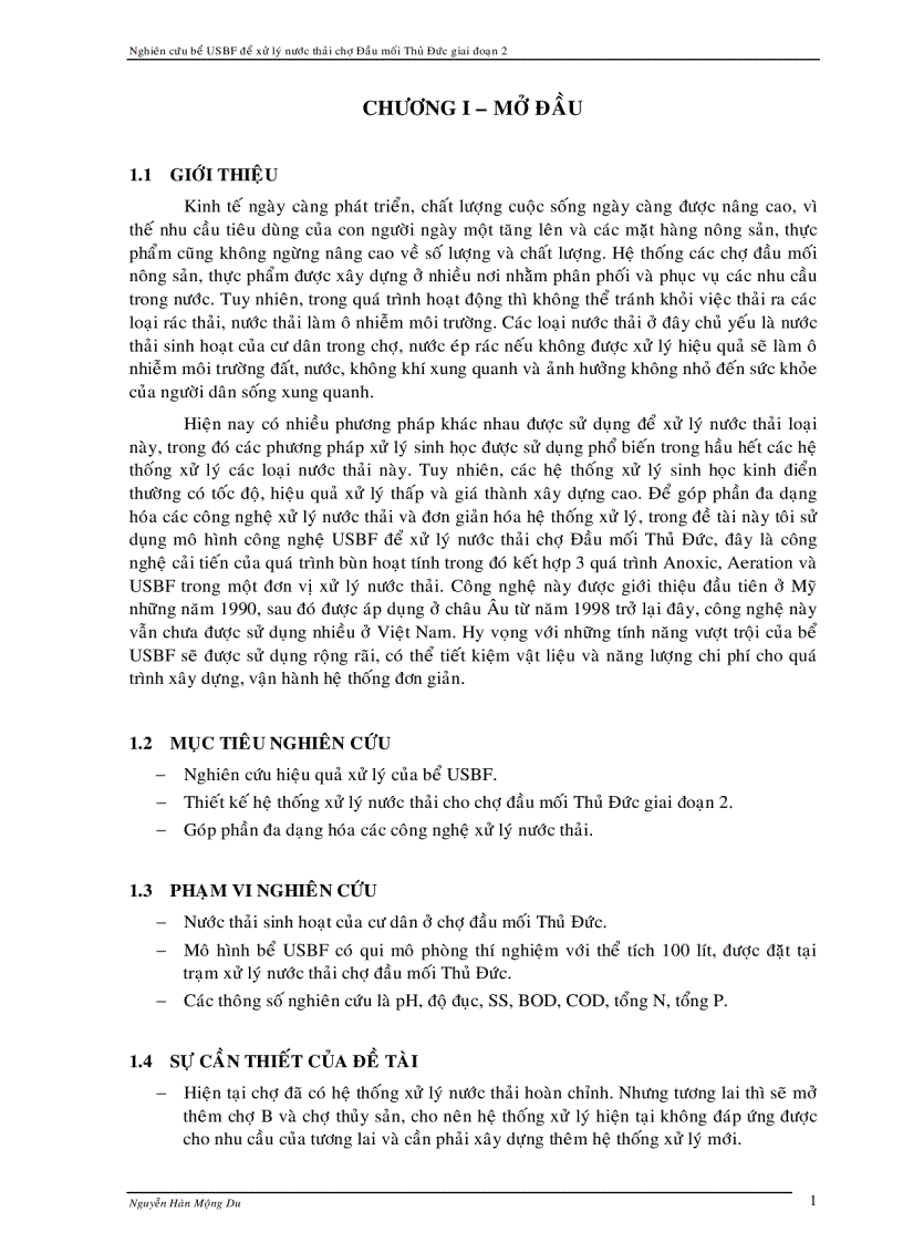 image for page Xử lý nước thải chợ dùng bể USBF