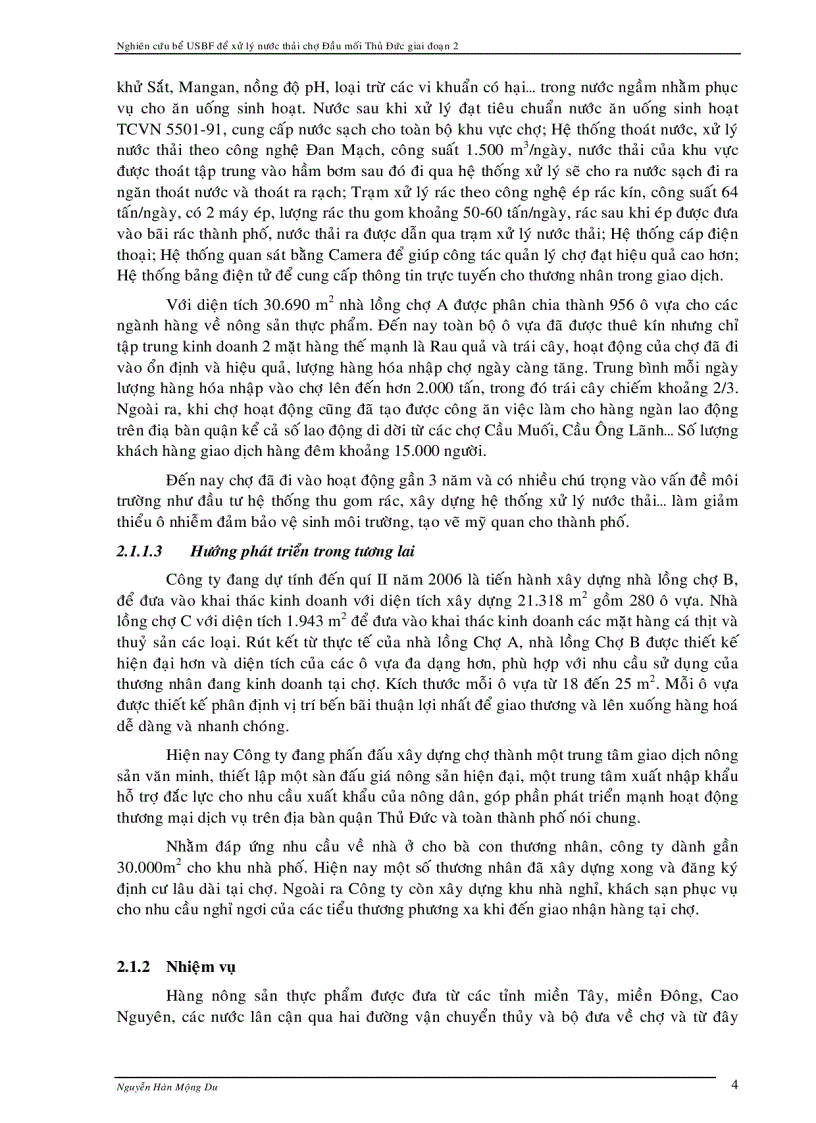 image for page Xử lý nước thải chợ dùng bể USBF