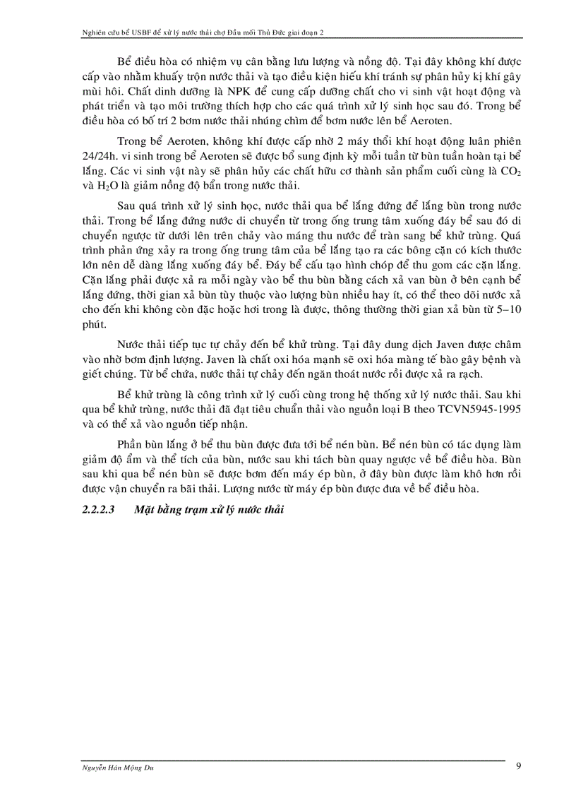 image for page Xử lý nước thải chợ dùng bể USBF