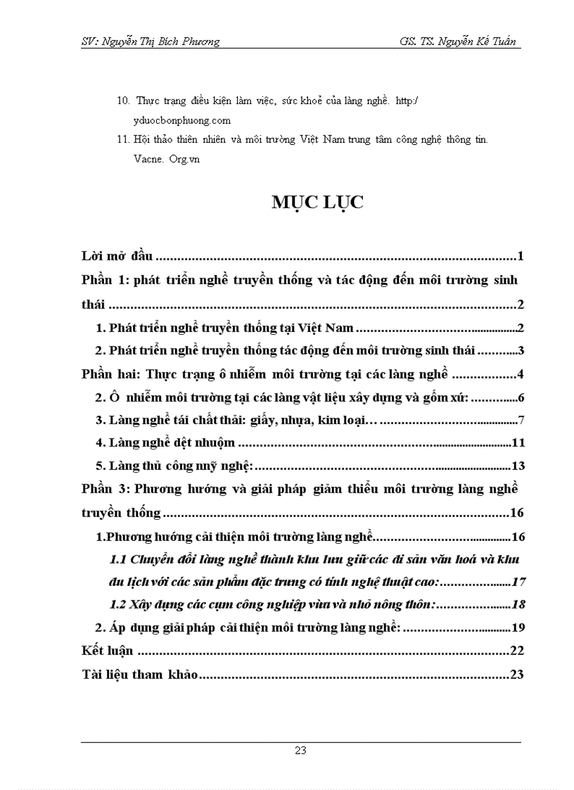 image for page Thực trạng và giải pháp nhằm giảm thiểu tình trạng ô nhiễm môi trường tại các làng nghề