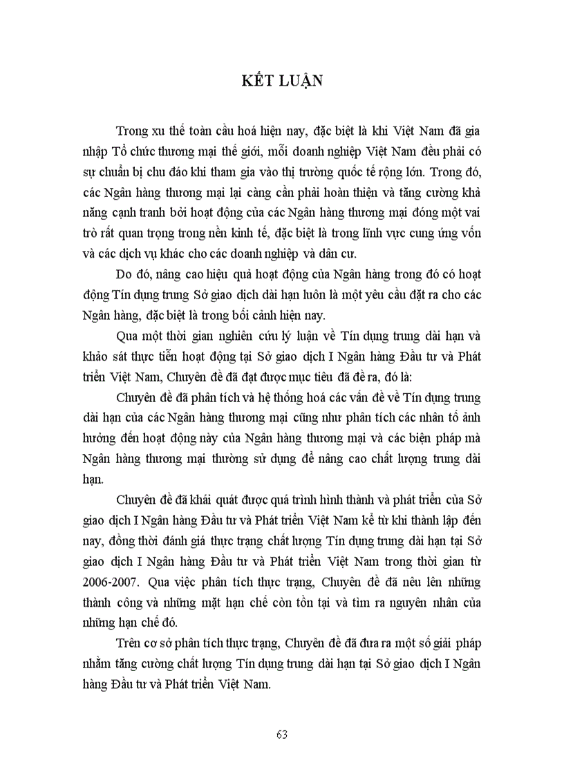 image for page Giải pháp nâng cao chất lượng Tín dụng trung dài hạn tại Sở Giao dịch 1 ngân hàng NHĐT PT BIDV VN