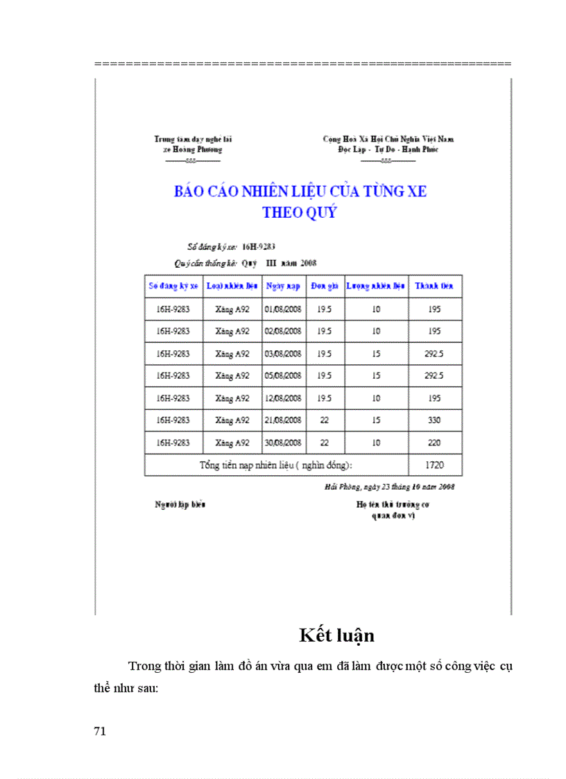 image for page Xây Dựng Chương Trình Quản Lý Xe Và Sử Dụng Nhiêu Liệu Tại Trung Tâm Dạy Nghề Lái Xe