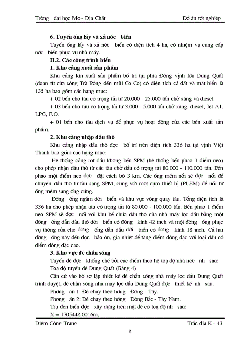 image for page Thiết kế phương án quan trắc lún đê chắn sóng nhà máy lọc dầu Dung Quất Quảng Ngãi