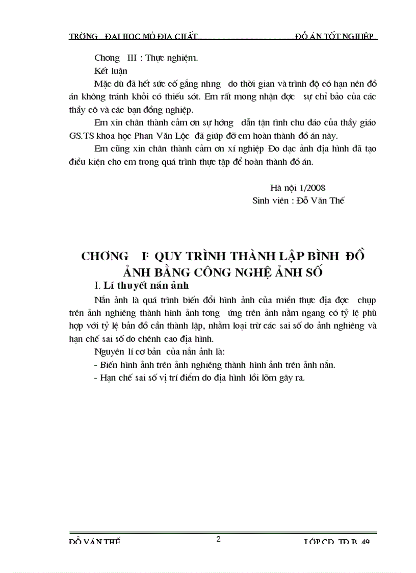 image for page Thành lập bình đồ ảnh vùng đồi núi và công tác đoán đọc điều vẽ