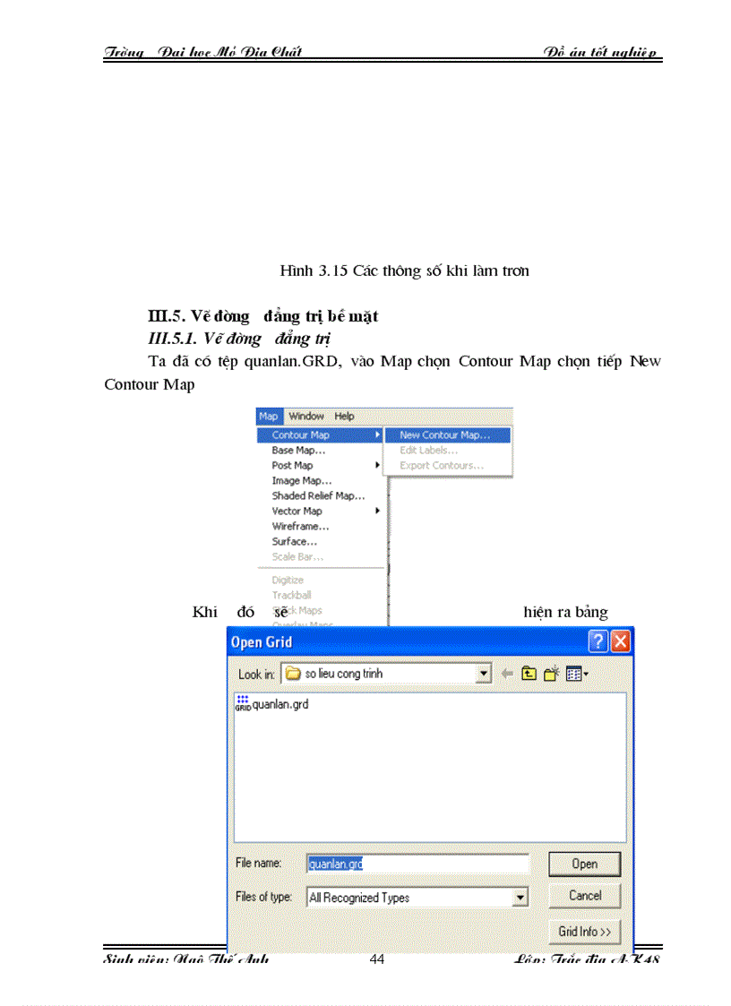 image for page Ứng dụng phần mềm Surfer trong công tác vẽ đường bình độ thành lập bản đồ địa hình