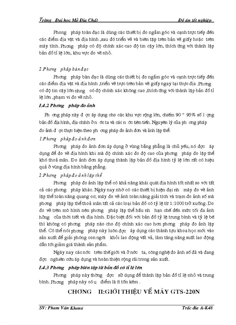 image for page Thành lập bản đồ địa hình bằng phần mềm Softdesk 8 0 và dữ liệu máy toàn đạc điện tử Topcon GTS 230n