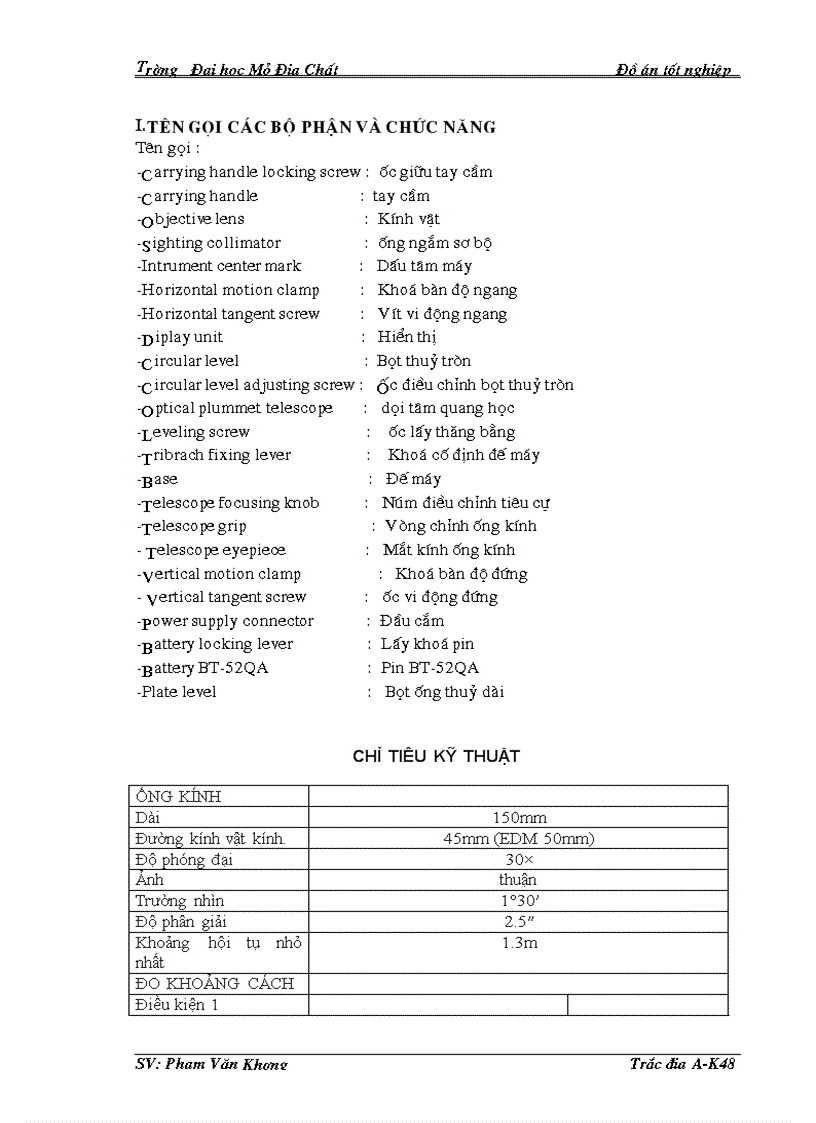 image for page Thành lập bản đồ địa hình bằng phần mềm Softdesk 8 0 và dữ liệu máy toàn đạc điện tử Topcon GTS 230n