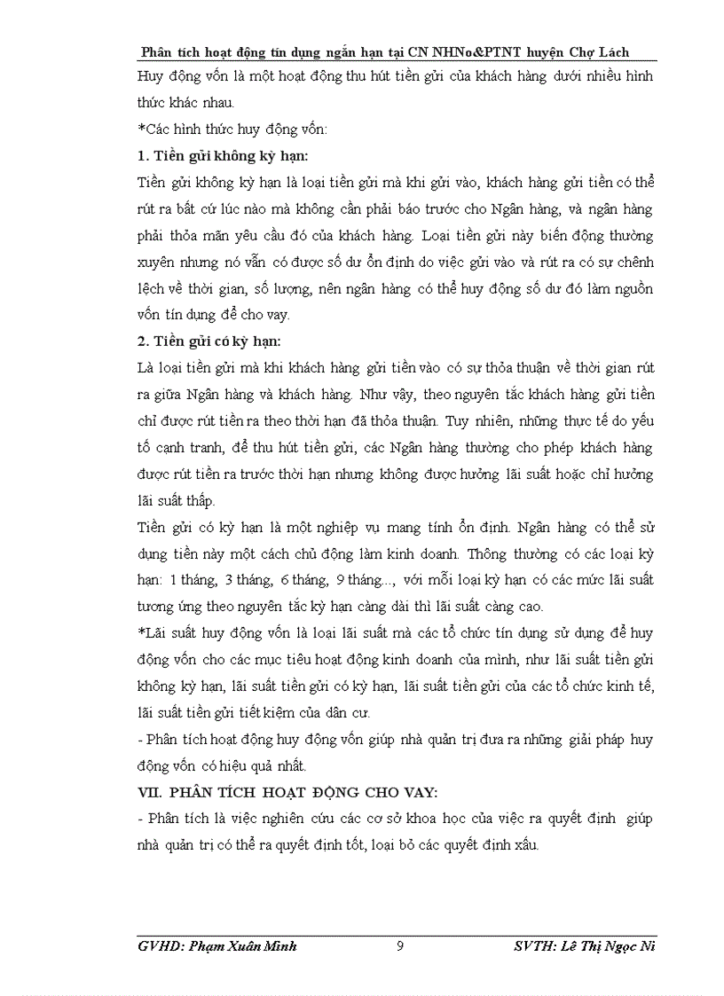 image for page Phân tích hoạt động tín dụng ngắn hạn tại Chi Nhánh NHNN PTNT huyện Chợ Lách