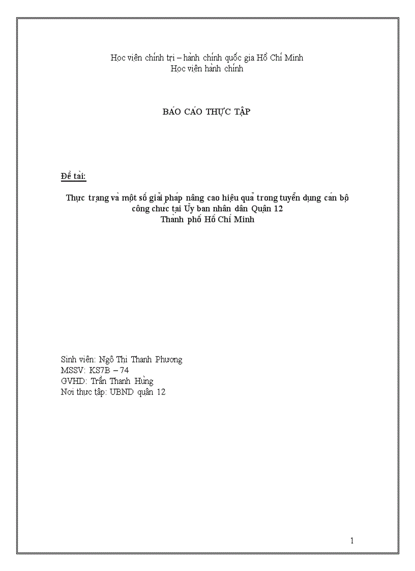 image for page Thư c tra ng va mô t sô gia i pha p nâng cao hiê u qua trong tuyê n du ng ca n bô công chư c ta i U y ban nhân dân Quâ n 12 Tha nh phô Hô Chi Minh