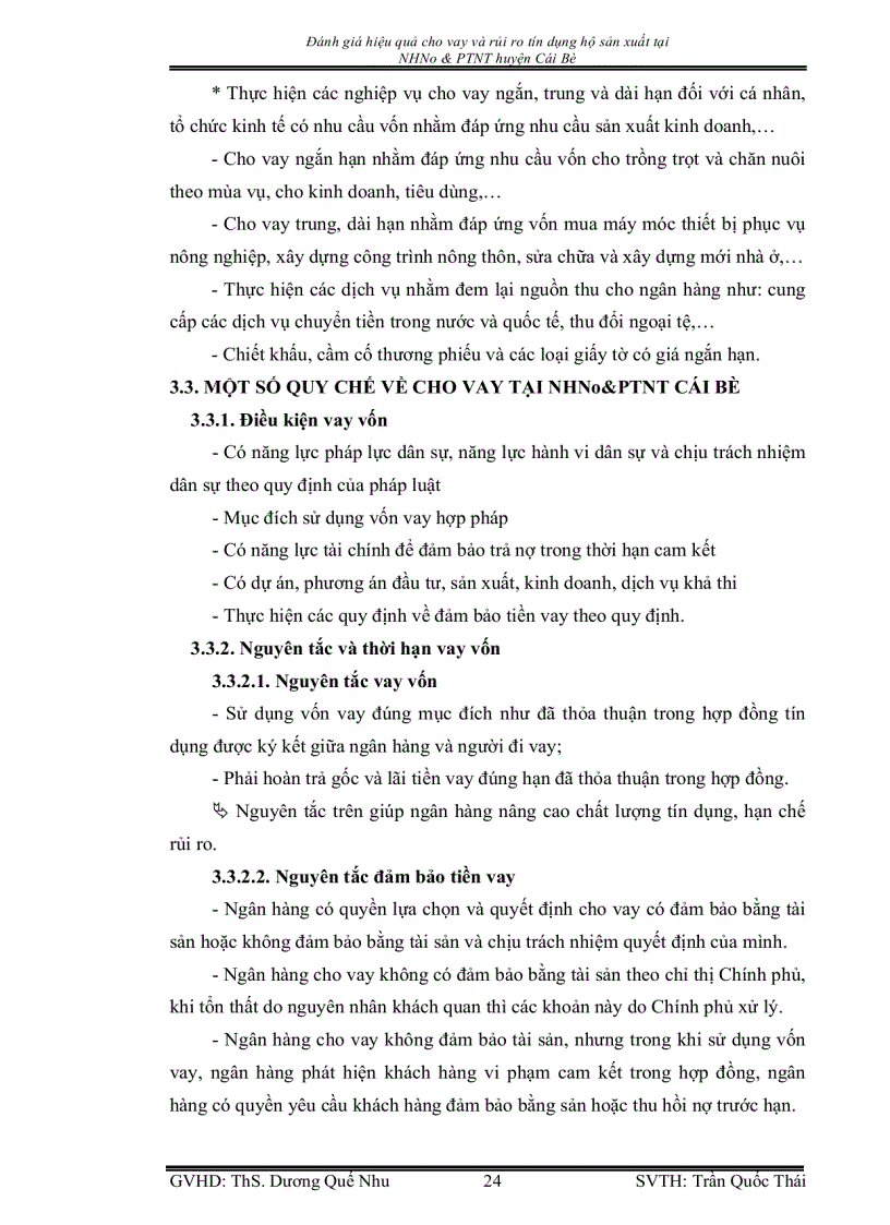 image for page Đánh giá hiệu quả cho vay và rủi ro tín dụng hộ sản xuất tại Ngân hàng Nông Nghiệp và Phát Triển Nông Thôn huyện Cái Bè