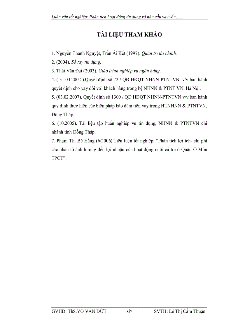 image for page Phân tích hoạt động tín dụng và nhu cầu vay vốn tại NHNN PTNT huyện Cao lãnh